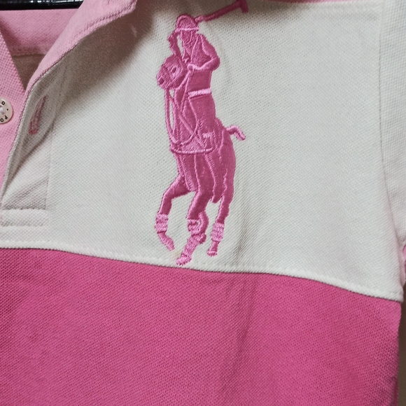 Polo by Ralph Lauren Pink & White Polo T Shirt - Picture 3 of 6